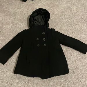 Black Toddler Wool Pea Coat